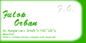 fulop orban business card